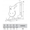 Wspornik półki dziecięcy stalowy niebieski 170x178mm IPPO 17 2szt.