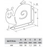Wspornik półki dziecięcy stalowy żółty 205x168mm MOLLY 20 2szt.