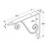 Wspornik półki stalowy czarny rustykalny 280x330mm TOSCANIA 33