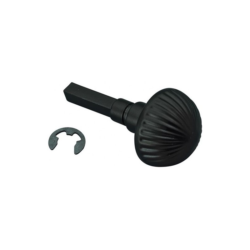 Pokrętło WC czarne trzpień 6mm mod.11 RELIEF