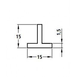 Profil T 15x15-1m aluminiowy srebrny