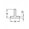 Profil T 15x15-2,5m aluminiowy srebrny
