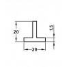 Profil T 20x20-1m aluminiowy srebrny