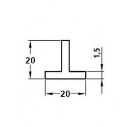 Profil T 20x20-2,5m aluminiowy srebrny