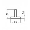 Profil T 25x25mm dł. 2,5m aluminiowy srebrny