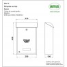 Skrzynka na listy 400x250x100mm stalowa zielona mod.2