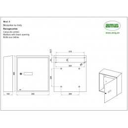 Skrzynka na listy 400x360x100 czarna mod.6