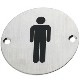 Tabliczka WC toaleta męska 75mm INOX Symbol 20 blister
