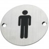 Tabliczka WC toaleta męska 75mm INOX Symbol 20 blister