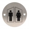 Tabliczka WC toaleta 75mm INOX Symbol 22 blister