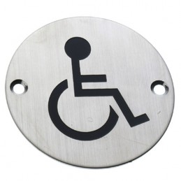 Tabliczka WC toaleta dla niepełnosprawnych 75mm INOX Symbol 23 blister