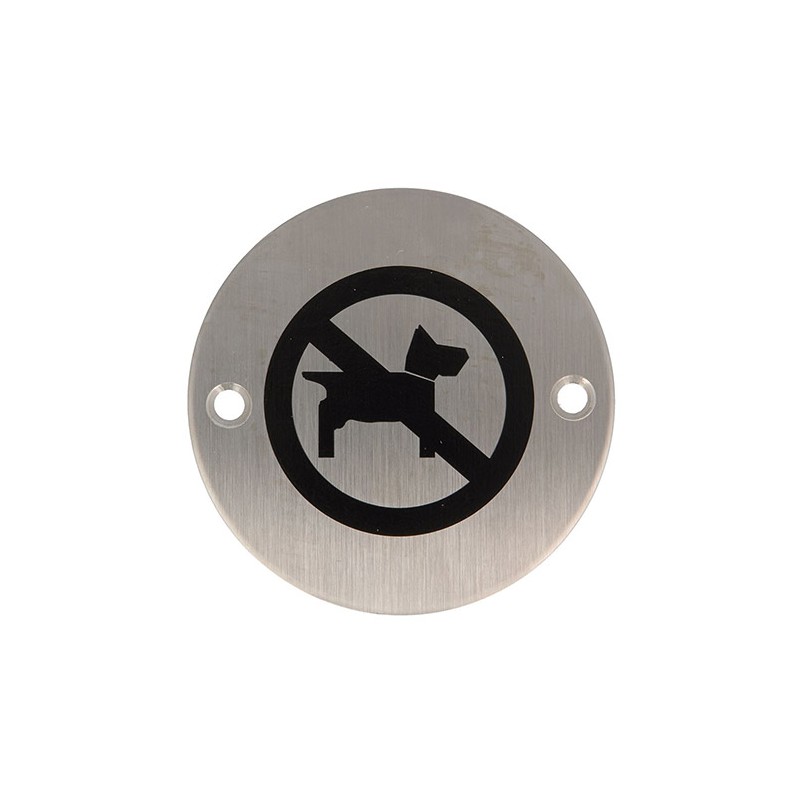 Tabliczka Zakaz wprowadzania psów 75mm INOX Symbol 25