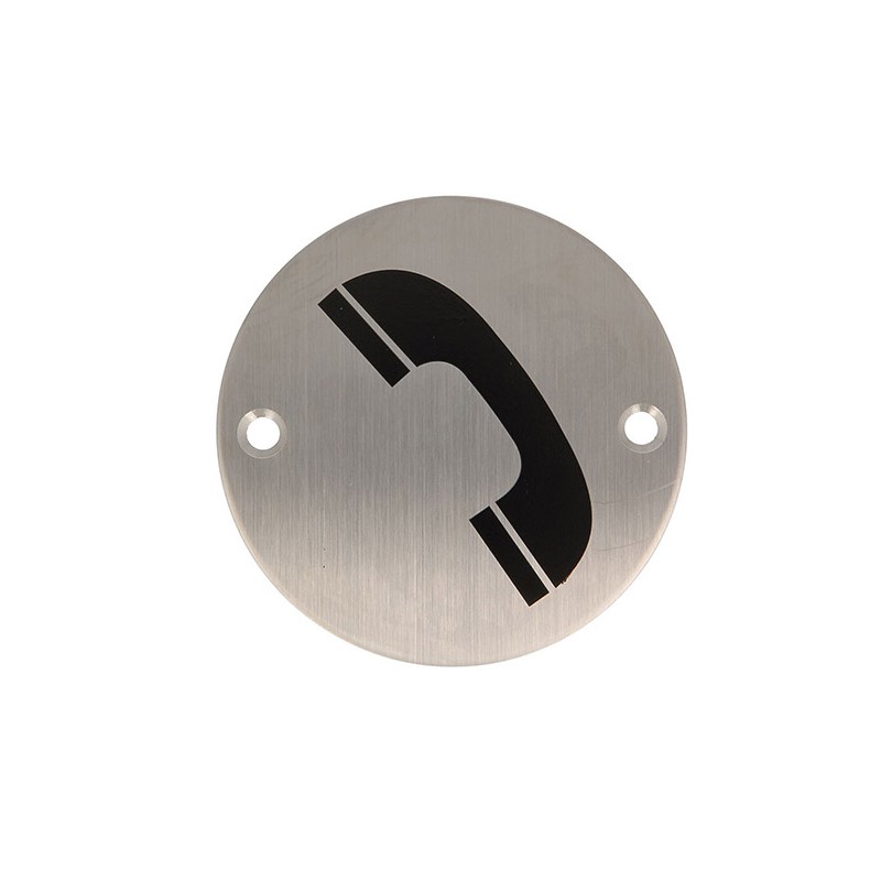 Tabliczka Telefon 75mm INOX Symbol 30