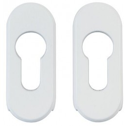 Szyld wkładki antywłamaniowy owal 70x29mm alum. biały DIS mod.3700