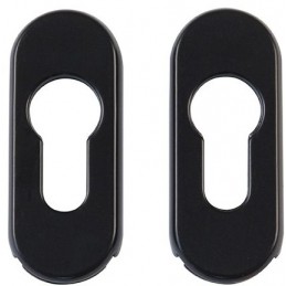 Szyld wkładki antywłamaniowy owal 70x29mm alum. czarny mod.3700 DIS