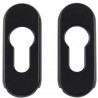 Szyld wkładki antywłamaniowy owal 70x29mm alum. czarny mod.3700 DIS