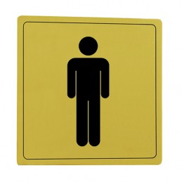 Tabliczka inf.101 WC męski alu. złota