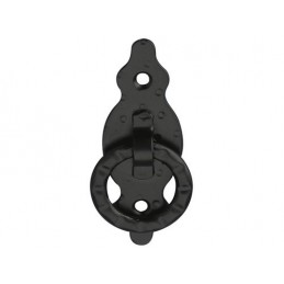 Uchwyt meblowy z kółkiem 80x30mm czarny pionowy typu kołatka mod. 1001 DIS