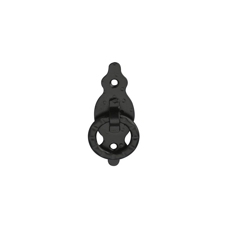 Uchwyt meblowy z kółkiem 80x30mm czarny pionowy typu kołatka mod. 1001 DIS