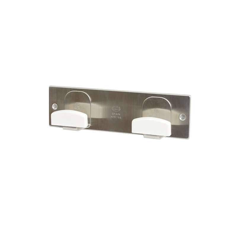 Wieszak 2-haczyki INOX / biały 205x60mm mod.108
