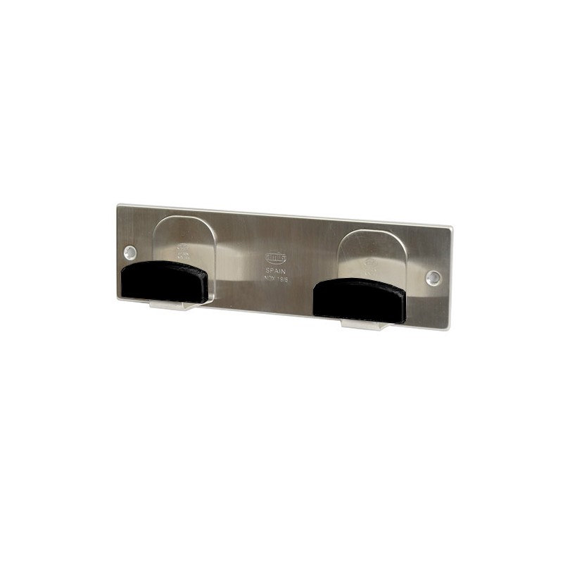 Wieszak 2 haczyki inox / czarny 205x60mm mod.108