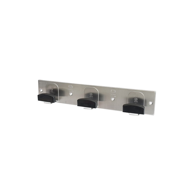 Wieszak 3-haczyki INOX / czarny 320x60mm mod.109