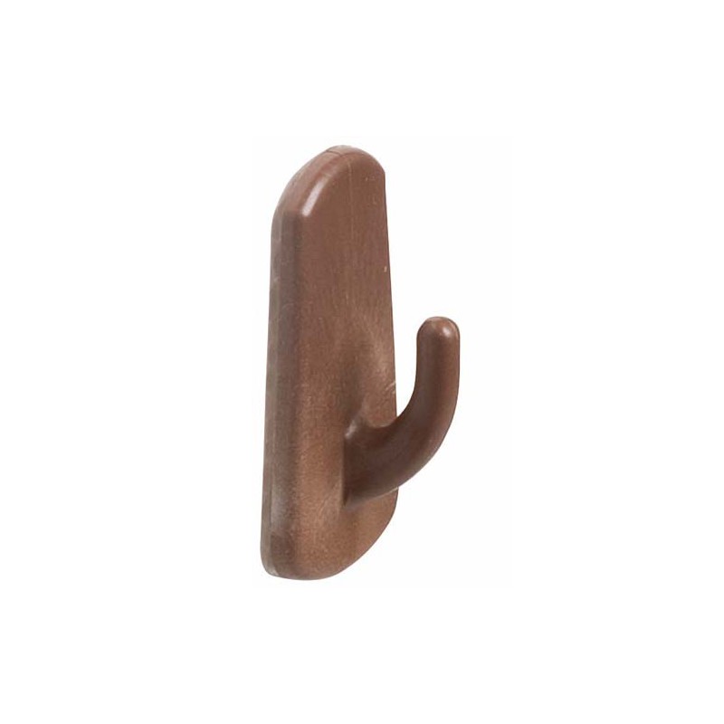 Wieszak przyklejany brązowy 28x52mm plastikowy mod.208