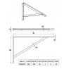 Wspornik półki wzmocniony stal biały 500x325mm mod. 9