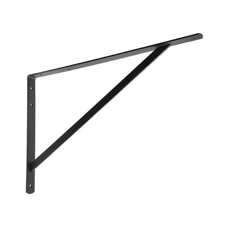 Wspornik półki wzmocniony stal czarny 600x375mm mod. 9