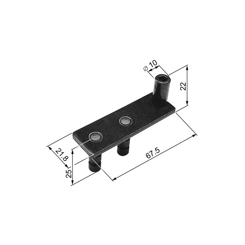 Zaczep czarn śr.10mm21,8x25x67,5x22