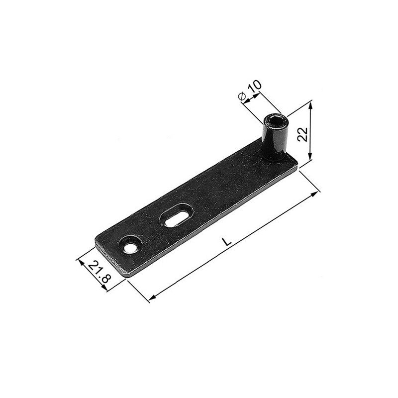 Zaczep czarny L120x21,8x22 śr.10mm