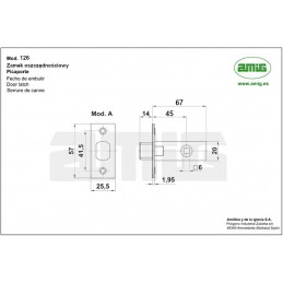 Zamek oszczędnościowy do WC 45mm złoto antyczne mod. 126 A