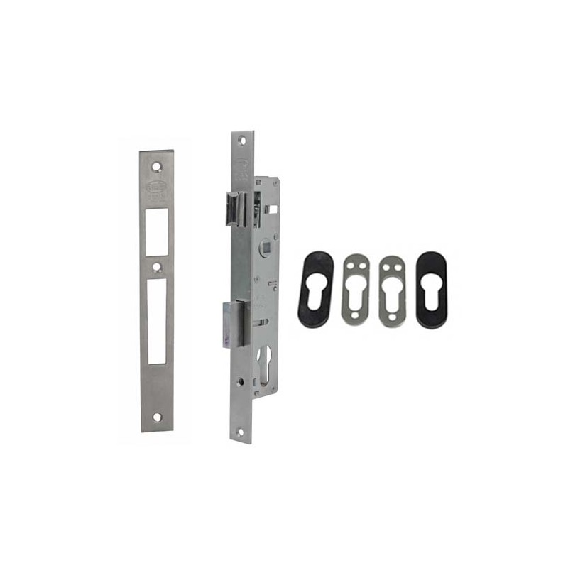 Zamek do drzwi metalowych na wkładkę 85/22 inox mod. 720E
