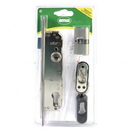 Zamek do drzwi metalowych na wkładkę 85/25 inox mod. 740 DIS z wkładką