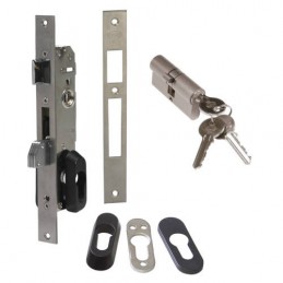 Zamek do drzwi metalowych na wkładkę 85/30 inox mod. 740 DIS z wkładką