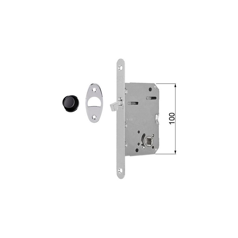 Zamek hakowy łazienkowy 50mm chrom mat czoło 16x160mm mod. SCIVOLA Tre