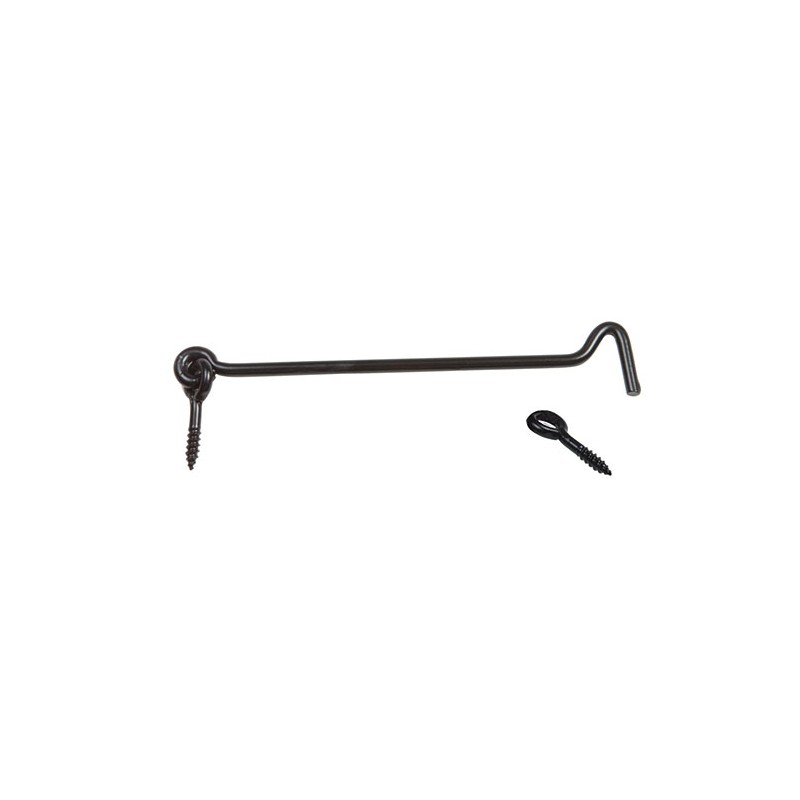Zamknięcie hakowe, haczyk 250mm z oczkiem czarny mod.7 DIS
