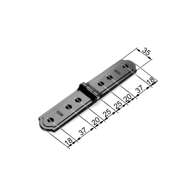 Zawias 100x100x35 czarny