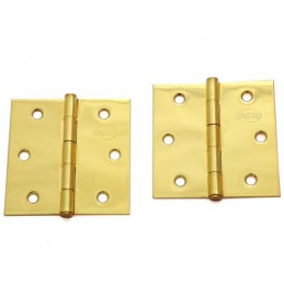 Zawias do drzwi 63,5x63,5mm stal złoty połysk splatany 2szt. mod. 1010