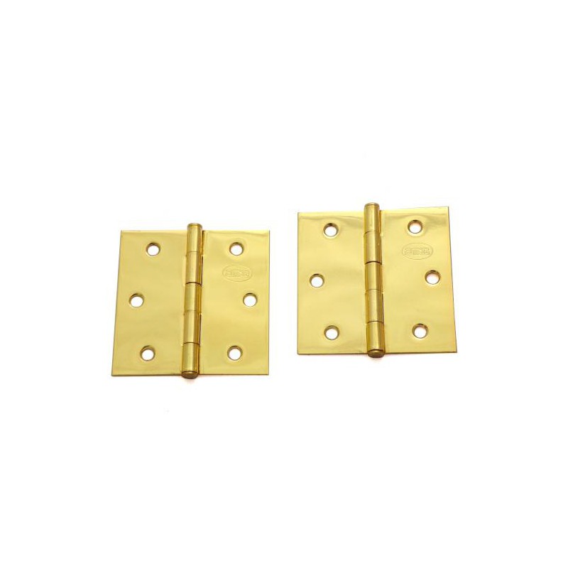 Zawias do drzwi 63,5x63,5mm stal złoty połysk splatany 2szt. mod. 1010