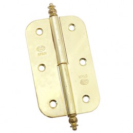 Zawias stalowy ozdobny 60x41mm mosiądzowany LEWY (pl) mod. 542