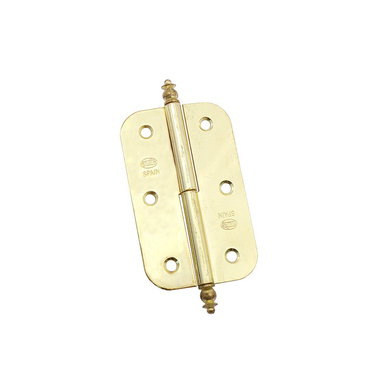 Zawias stalowy ozdobny 60x41mm mosiądzowany LEWY (pl) mod. 542