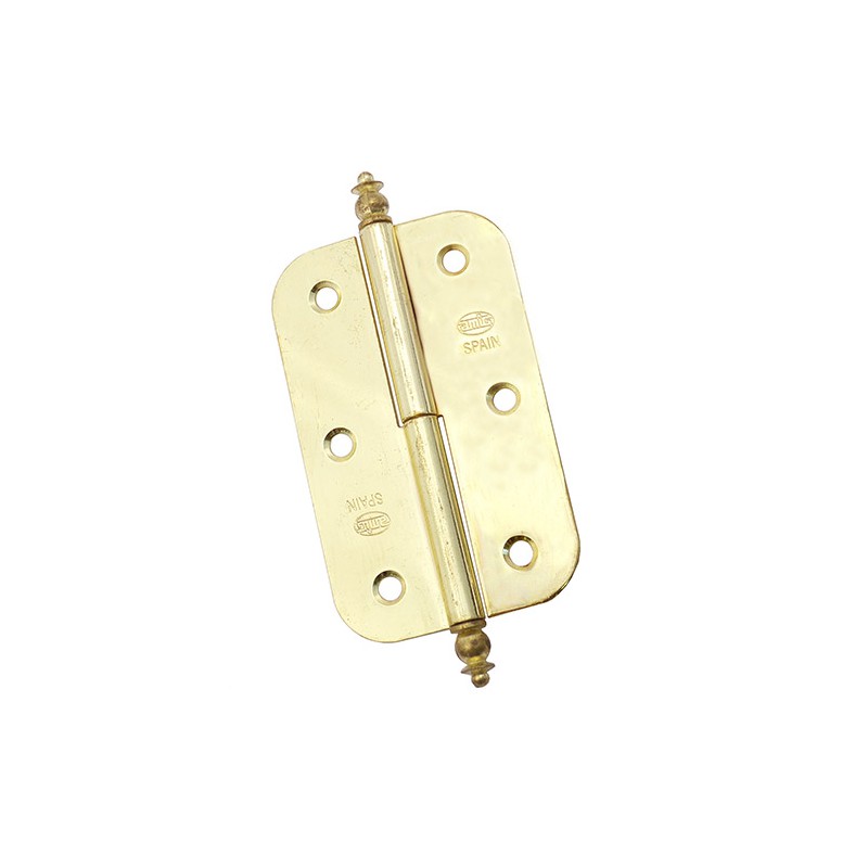 Zawias stalowy ozdobny 70x43mm mosiądzowany Prawy (pl) mod. 542