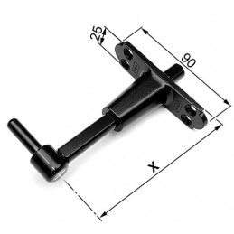 Trzpień zawiasu 9mm regulowany 56-85 szyld 90x25mm czarny AGB