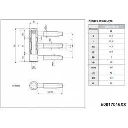 Zawias AGB Tria maxi-16x60 mosią