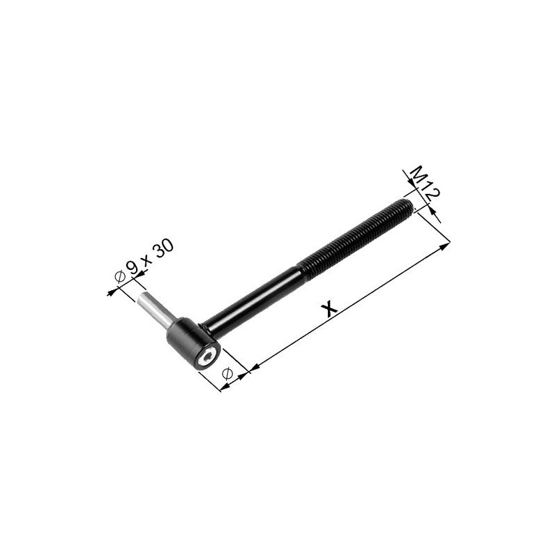 Zawias czarny 175mm śr.9x30 GR2
