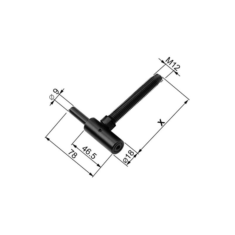 Zawias czarny 85mm śr.9mm GR1