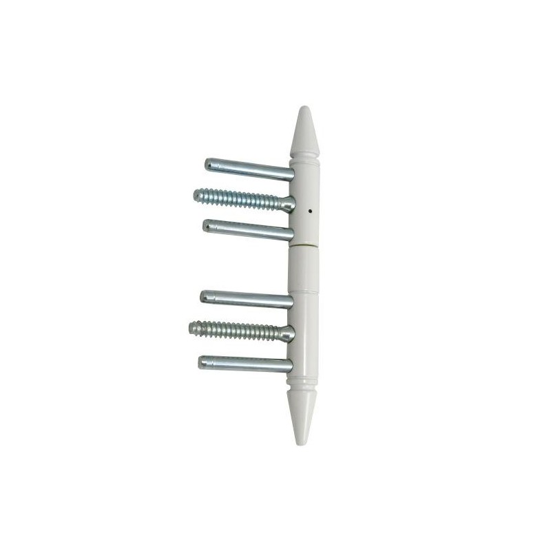 Zawias wkręcany stalowy 16x179mm biały ozdobny stożek