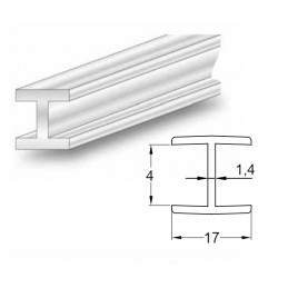 Profil H 17x4-2,5M PCV biały