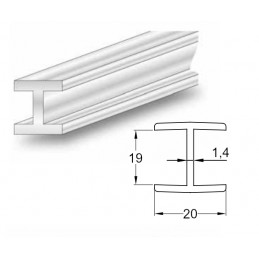 Profil H 20x19-1M PCV biały